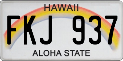 HI license plate FKJ937