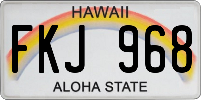 HI license plate FKJ968