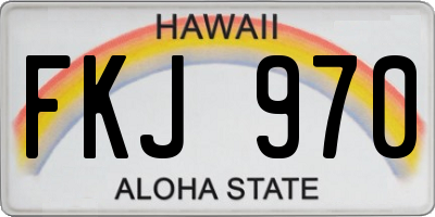 HI license plate FKJ970