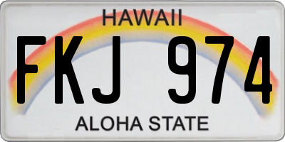 HI license plate FKJ974