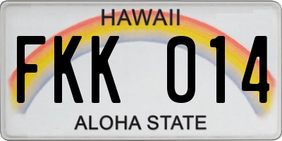 HI license plate FKK014