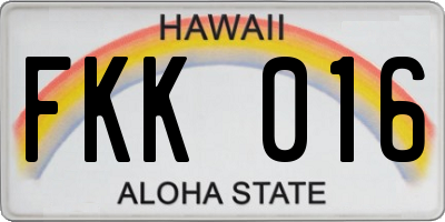 HI license plate FKK016