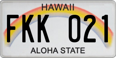 HI license plate FKK021