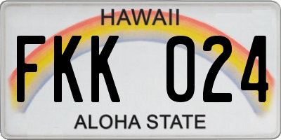 HI license plate FKK024