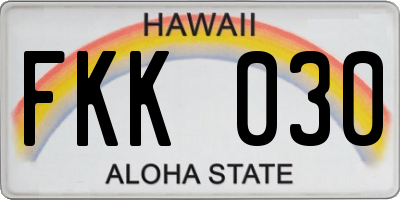 HI license plate FKK030