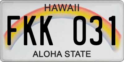 HI license plate FKK031