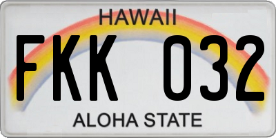 HI license plate FKK032