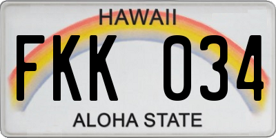 HI license plate FKK034