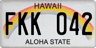 HI license plate FKK042