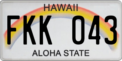 HI license plate FKK043