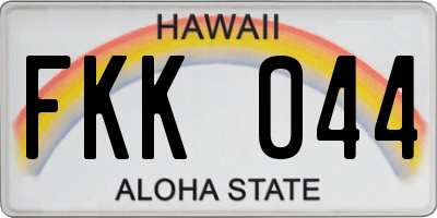 HI license plate FKK044