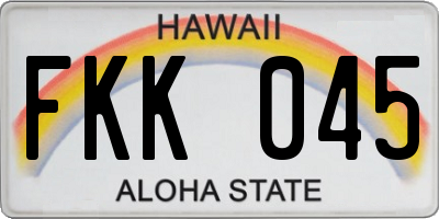HI license plate FKK045