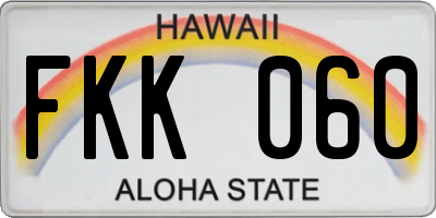 HI license plate FKK060