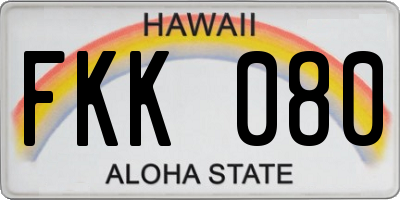 HI license plate FKK080