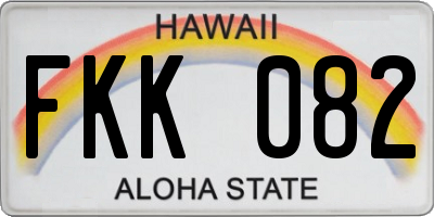 HI license plate FKK082
