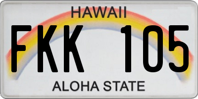 HI license plate FKK105
