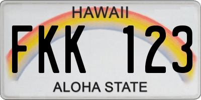 HI license plate FKK123