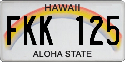 HI license plate FKK125