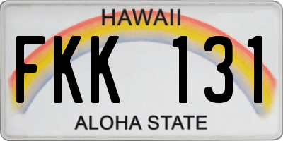 HI license plate FKK131