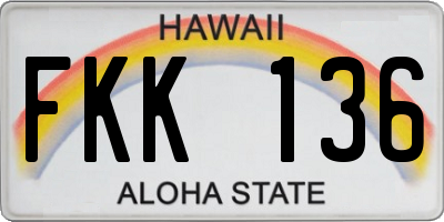 HI license plate FKK136