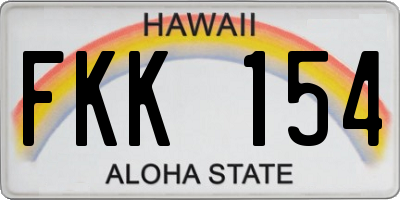 HI license plate FKK154