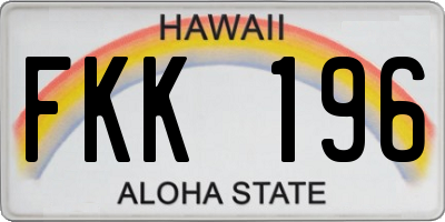HI license plate FKK196