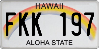 HI license plate FKK197