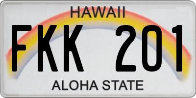 HI license plate FKK201