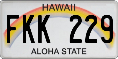 HI license plate FKK229