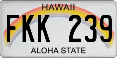 HI license plate FKK239