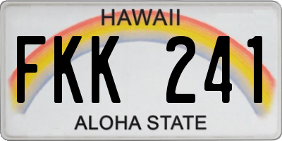 HI license plate FKK241