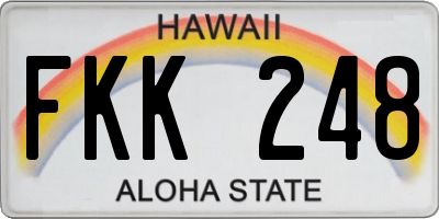 HI license plate FKK248