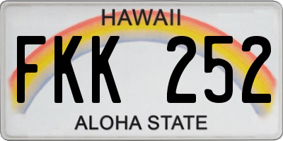 HI license plate FKK252