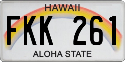 HI license plate FKK261