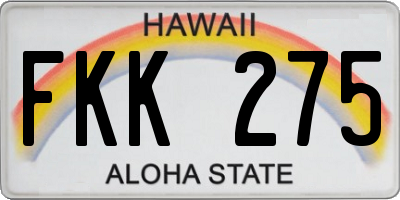 HI license plate FKK275