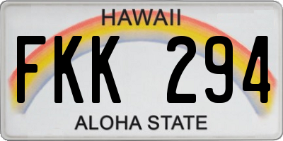 HI license plate FKK294