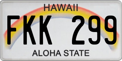 HI license plate FKK299