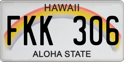HI license plate FKK306