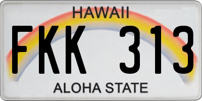 HI license plate FKK313