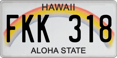 HI license plate FKK318