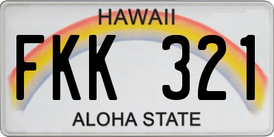 HI license plate FKK321