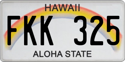 HI license plate FKK325