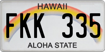 HI license plate FKK335