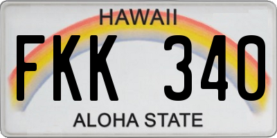 HI license plate FKK340