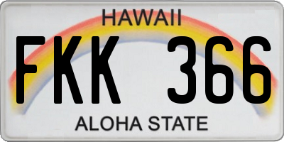 HI license plate FKK366