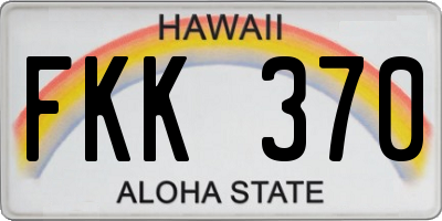 HI license plate FKK370