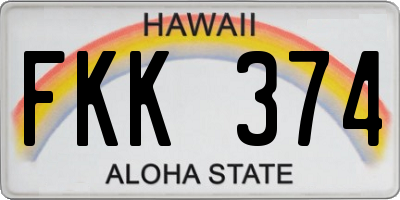 HI license plate FKK374