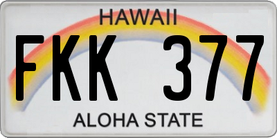 HI license plate FKK377