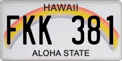 HI license plate FKK381