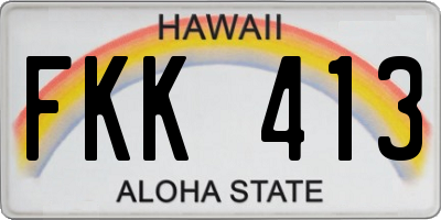 HI license plate FKK413